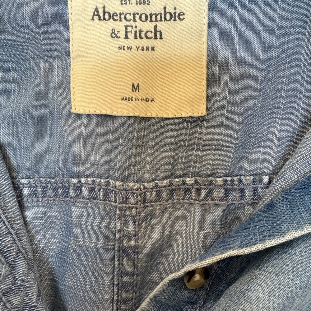 Abercrombie & Fitch Blue Chambray Shirt - Picture 2 of 3